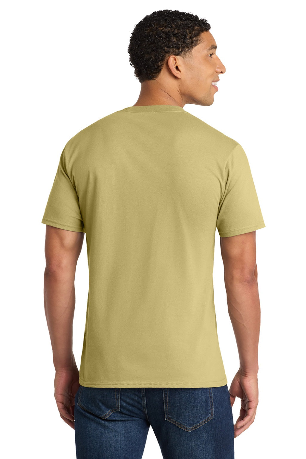 Port & Company PC450 Mens Fan Favorite Short Sleeve Crewneck T-Shirt Trophy Gold Model Back