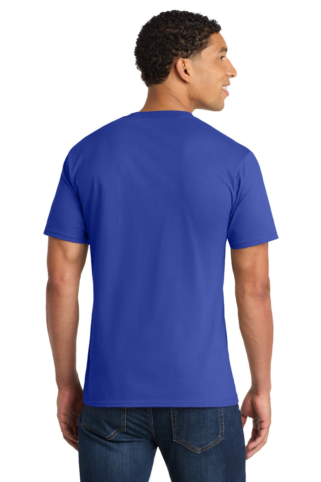 Port & Company PC450 Mens Fan Favorite Short Sleeve Crewneck T-Shirt True Royal Blue Model Back