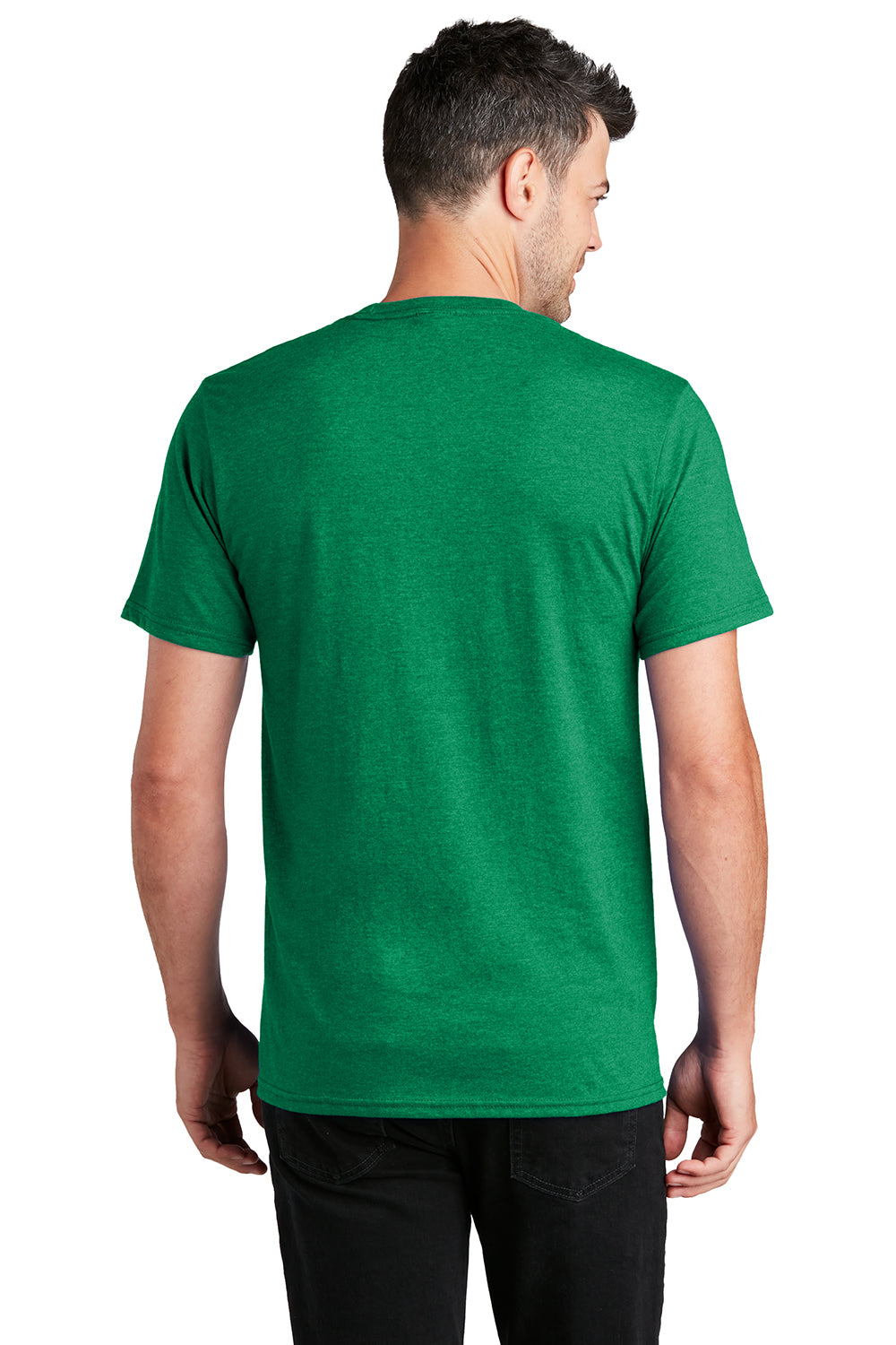 Port & Company PC455 Mens Fan Favorite Short Sleeve Crewneck T-Shirt Heather Athletic Kelly Green Model Back