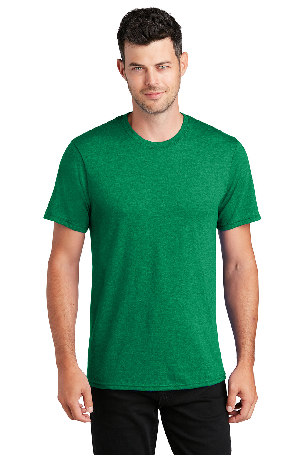 Port & Company PC455 Mens Fan Favorite Short Sleeve Crewneck T-Shirt Heather Athletic Kelly Green Model Front