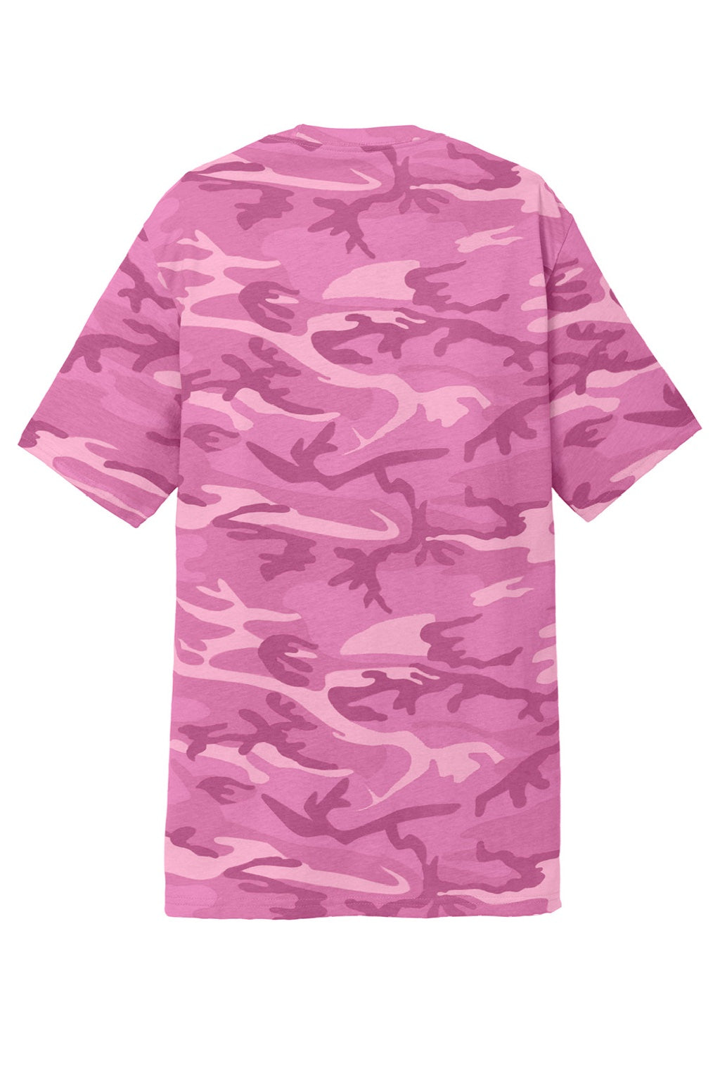 Port & Company PC54C Mens Core Short Sleeve Crewneck T-Shirt Pink Camo Flat Back