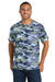 Port & Company PC54C Mens Core Short Sleeve Crewneck T-Shirt Woodland Blue Camo Model Front
