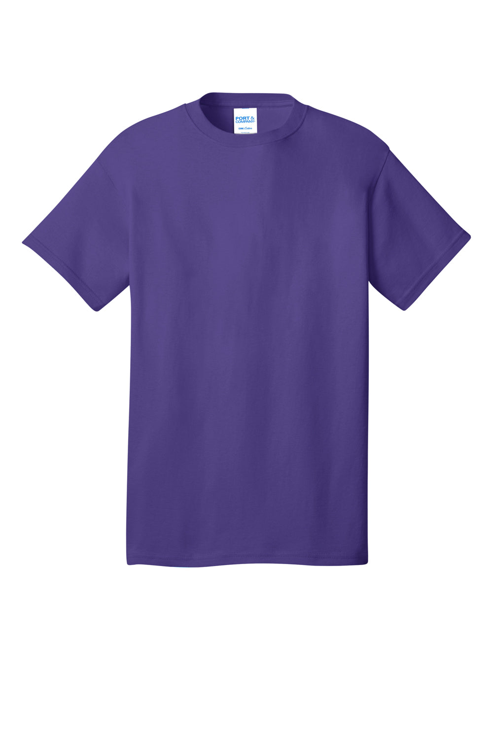 Port & Company PC54DTG Mens Core Cotton DTG Short Sleeve Crewneck T-Shirt Purple Flat Front