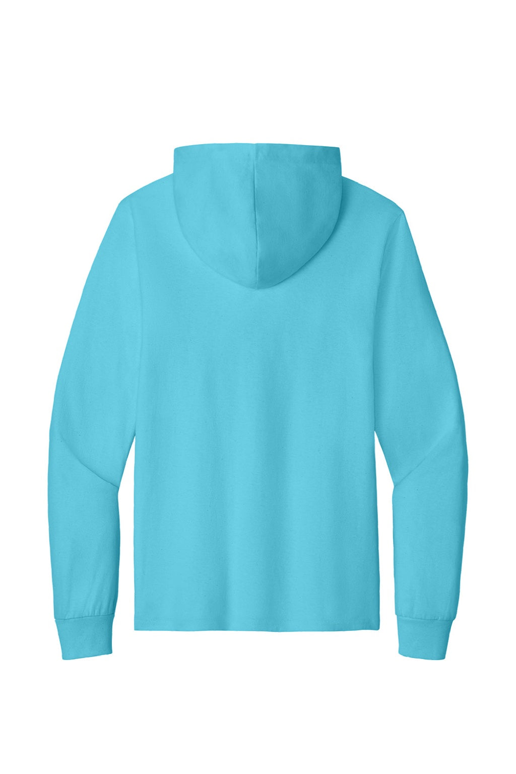 Port & Company PC54H Mens Core Cotton Long Sleeve Hooded T-Shirt Hoodie Aquatic Blue Flat Back