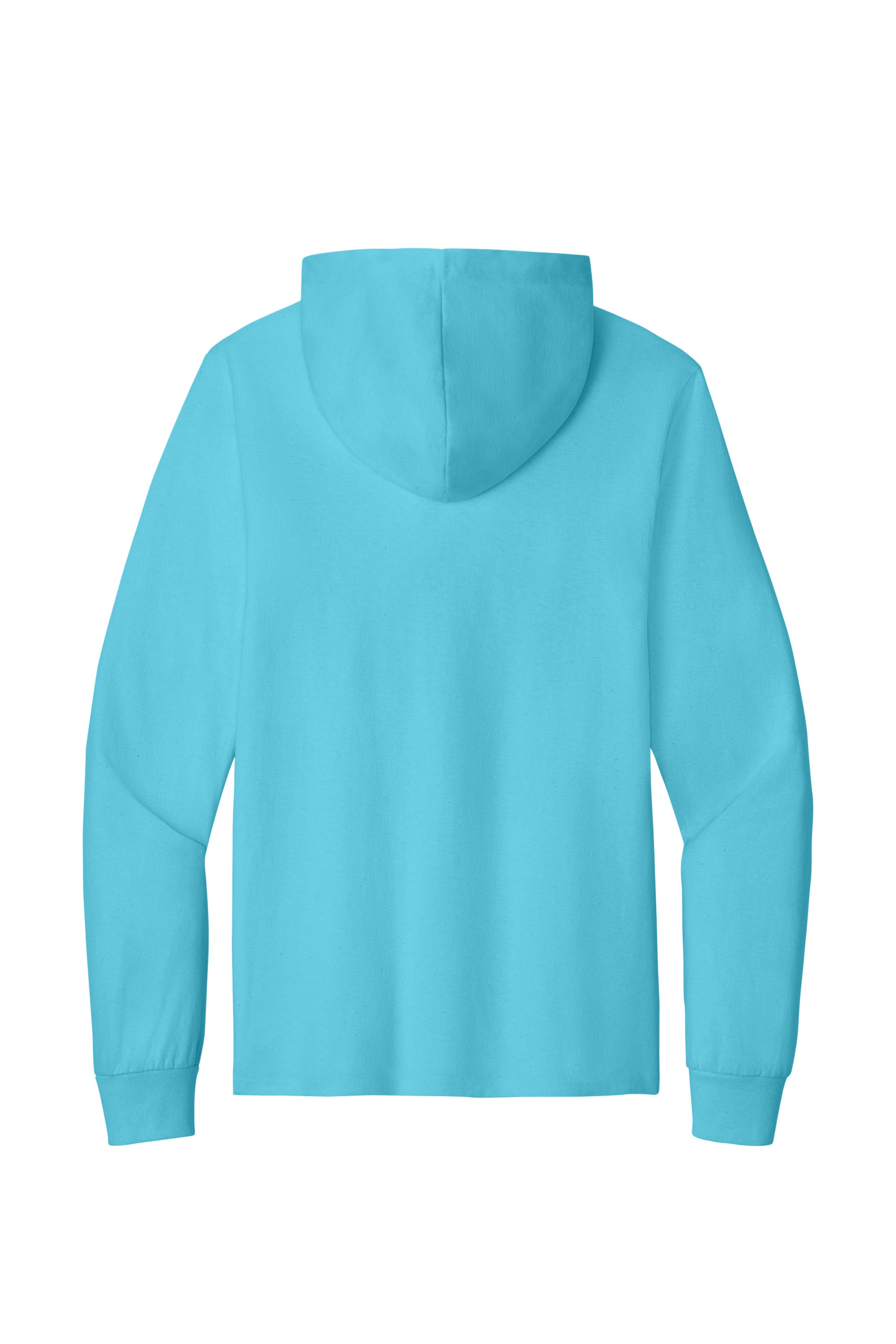 Port & Company PC54H Mens Core Cotton Long Sleeve Hooded T-Shirt Hoodie Aquatic Blue Flat Back