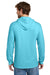 Port & Company PC54H Mens Core Cotton Long Sleeve Hooded T-Shirt Hoodie Aquatic Blue Model Back