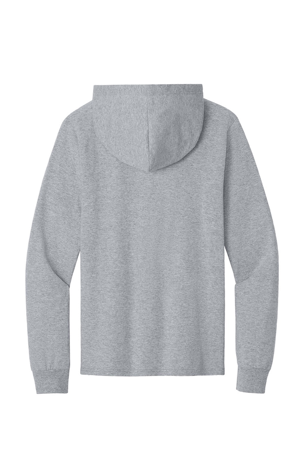Port & Company PC54H Mens Core Cotton Long Sleeve Hooded T-Shirt Hoodie Heather Grey Flat Back
