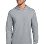 Port & Company Mens Core Cotton Long Sleeve Hooded T-Shirt Hoodie - Heather Grey - NEW