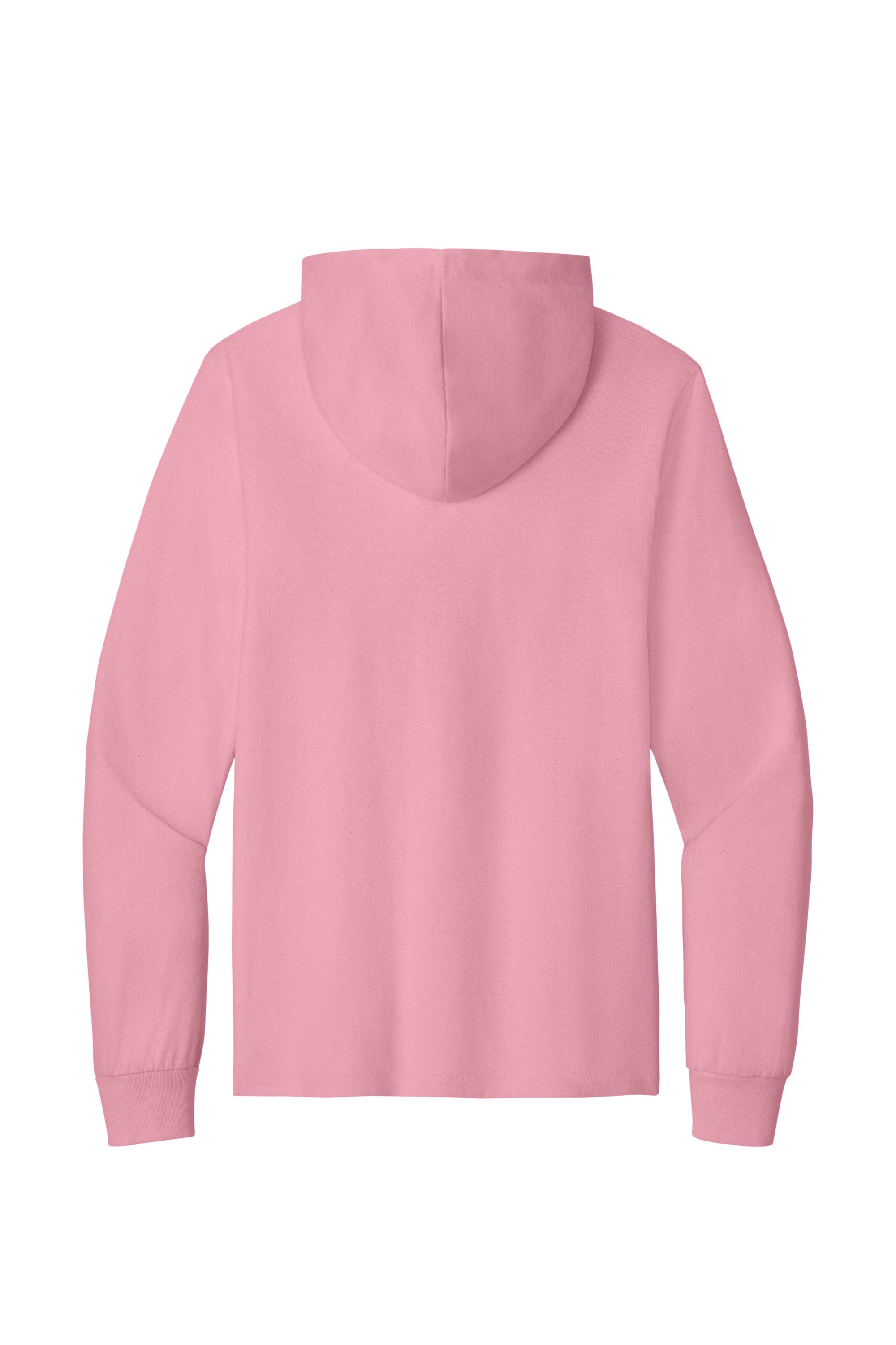 Port & Company PC54H Mens Core Cotton Long Sleeve Hooded T-Shirt Hoodie Candy Pink Flat Back