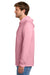 Port & Company PC54H Mens Core Cotton Long Sleeve Hooded T-Shirt Hoodie Candy Pink Model Side