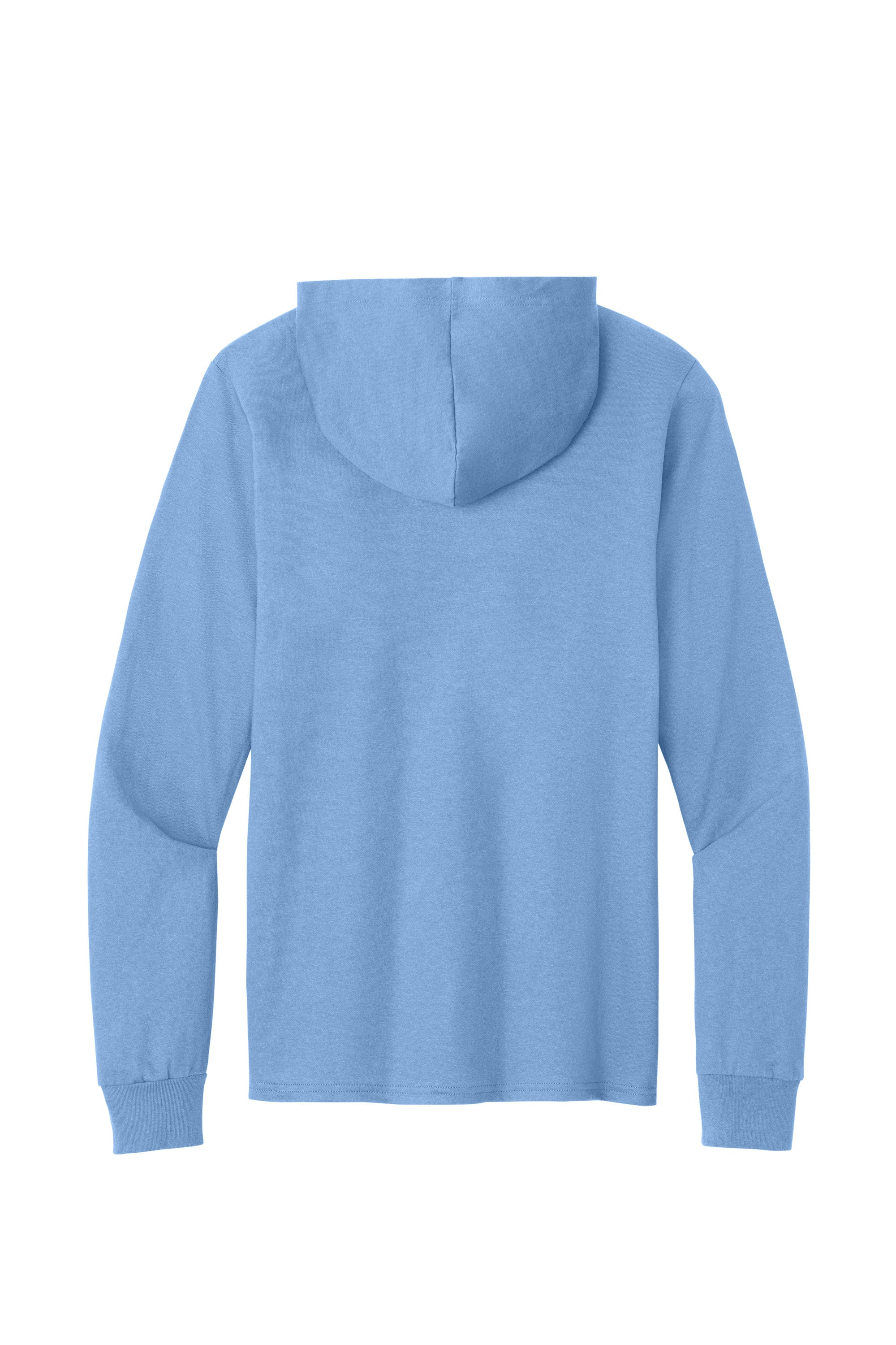 Port & Company PC54H Mens Core Cotton Long Sleeve Hooded T-Shirt Hoodie Carolina Blue Flat Back