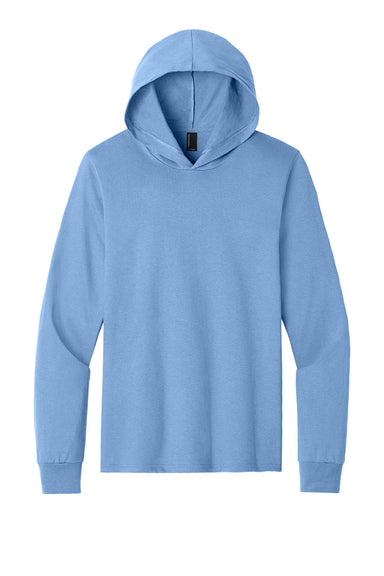 Port & Company PC54H Mens Core Cotton Long Sleeve Hooded T-Shirt Hoodie Carolina Blue Flat Front