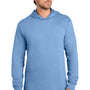Port & Company Mens Core Cotton Long Sleeve Hooded T-Shirt Hoodie - Carolina Blue - NEW