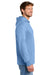 Port & Company PC54H Mens Core Cotton Long Sleeve Hooded T-Shirt Hoodie Carolina Blue Model Side