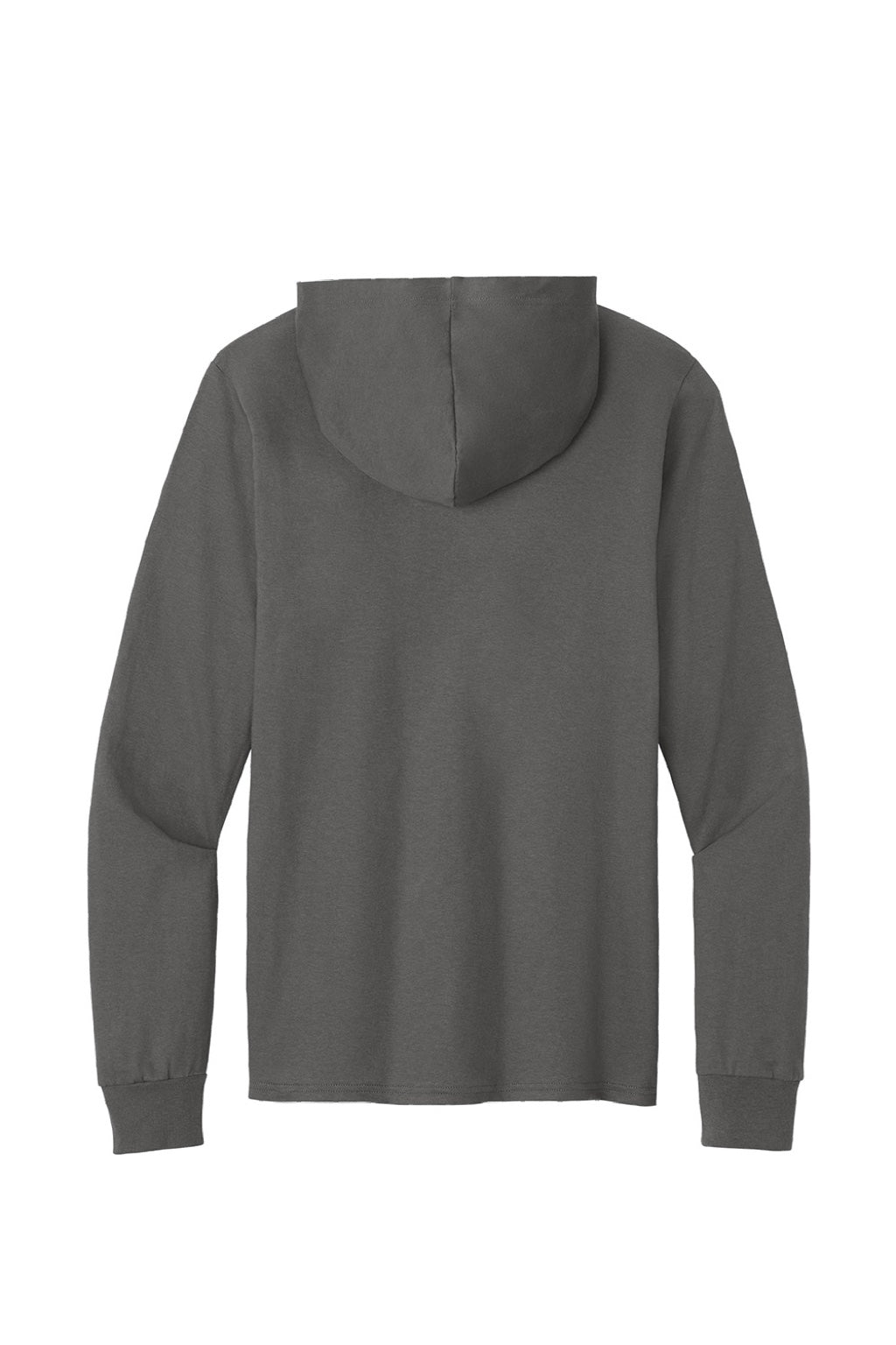 Port & Company PC54H Mens Core Cotton Long Sleeve Hooded T-Shirt Hoodie Charcoal Grey Flat Back