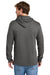 Port & Company PC54H Mens Core Cotton Long Sleeve Hooded T-Shirt Hoodie Charcoal Grey Model Back