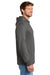 Port & Company PC54H Mens Core Cotton Long Sleeve Hooded T-Shirt Hoodie Charcoal Grey Model Side