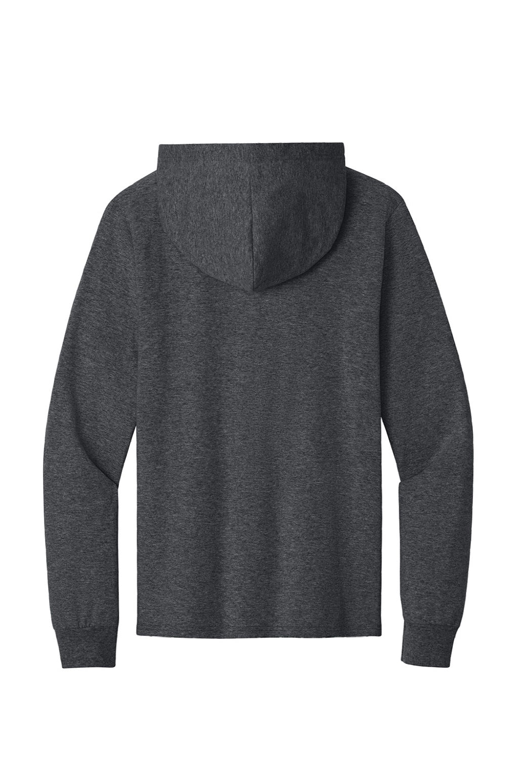 Port & Company PC54H Mens Core Cotton Long Sleeve Hooded T-Shirt Hoodie Heather Dark Grey Flat Back