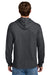 Port & Company PC54H Mens Core Cotton Long Sleeve Hooded T-Shirt Hoodie Heather Dark Grey Model Back