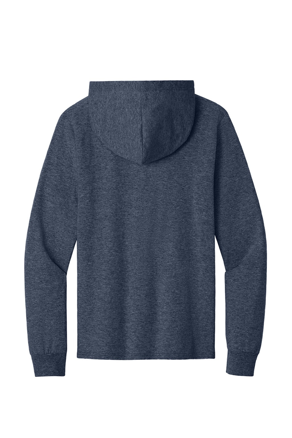 Port & Company PC54H Mens Core Cotton Long Sleeve Hooded T-Shirt Hoodie Heather Navy Blue Flat Back