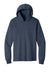 Port & Company PC54H Mens Core Cotton Long Sleeve Hooded T-Shirt Hoodie Heather Navy Blue Flat Front