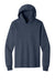 Port & Company PC54H Mens Core Cotton Long Sleeve Hooded T-Shirt Hoodie Heather Navy Blue Flat Front