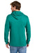 Port & Company PC54H Mens Core Cotton Long Sleeve Hooded T-Shirt Hoodie Jade Green Model Back