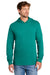 Port & Company PC54H Mens Core Cotton Long Sleeve Hooded T-Shirt Hoodie Jade Green Model Front