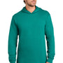 Port & Company Mens Core Cotton Long Sleeve Hooded T-Shirt Hoodie - Jade Green - NEW