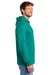 Port & Company PC54H Mens Core Cotton Long Sleeve Hooded T-Shirt Hoodie Jade Green Model Side