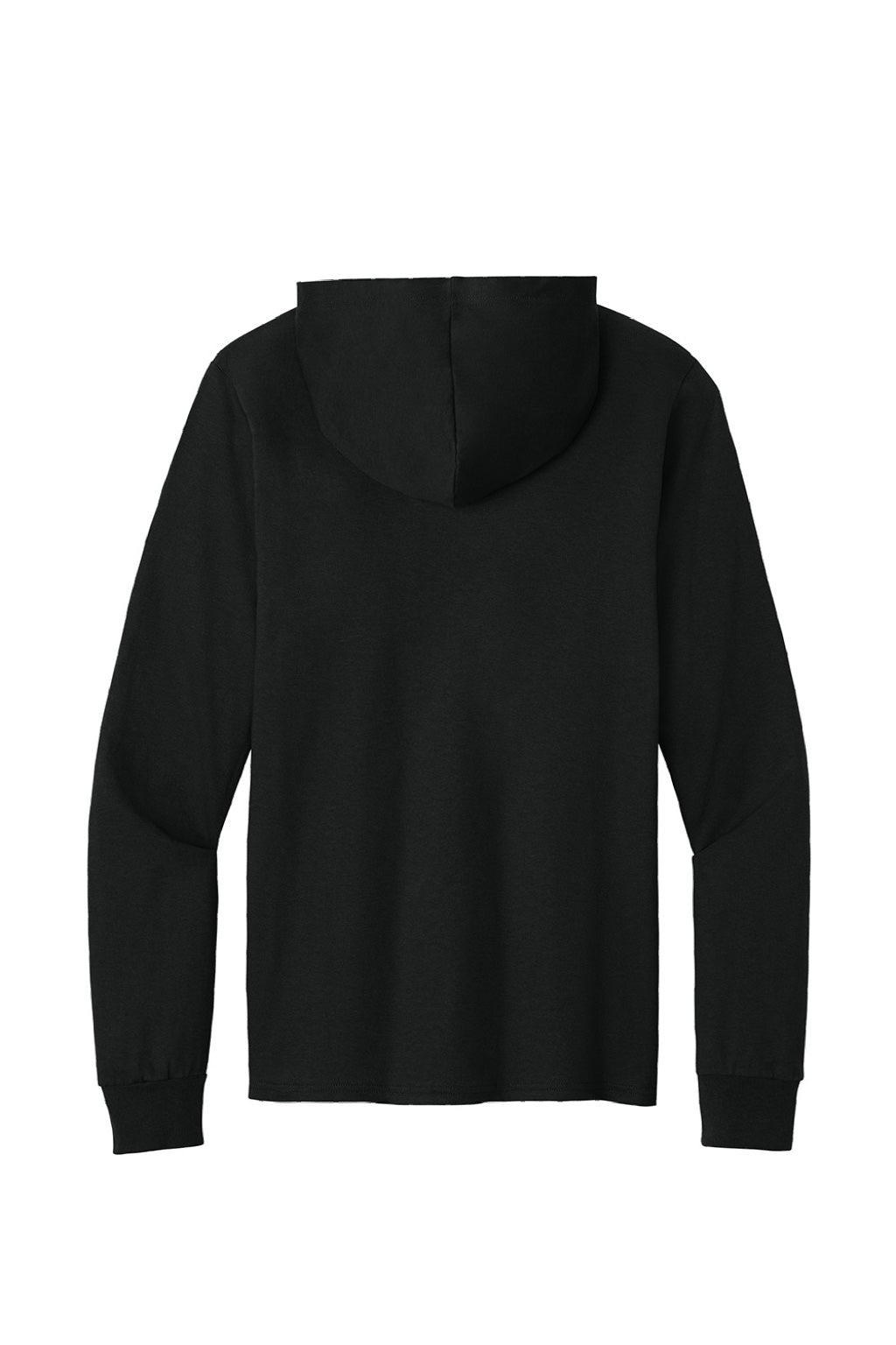 Port & Company PC54H Mens Core Cotton Long Sleeve Hooded T-Shirt Hoodie Jet Black Flat Back