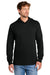 Port & Company PC54H Mens Core Cotton Long Sleeve Hooded T-Shirt Hoodie Jet Black Model Front