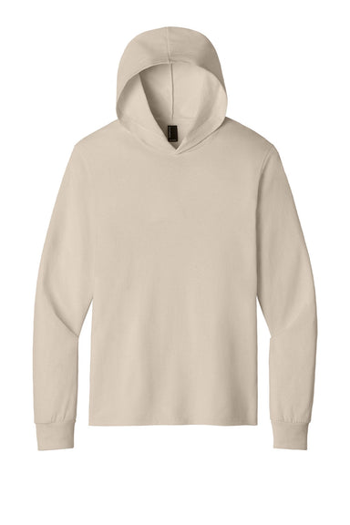 Port & Company PC54H Mens Core Cotton Long Sleeve Hooded T-Shirt Hoodie Light Sand Brown Flat Front