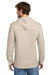 Port & Company PC54H Mens Core Cotton Long Sleeve Hooded T-Shirt Hoodie Light Sand Brown Model Back