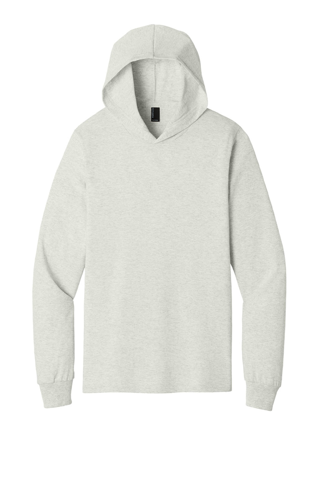 Port & Company PC54H Mens Core Cotton Long Sleeve Hooded T-Shirt Hoodie Heather Oatmeal Flat Front