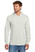 Port & Company PC54H Mens Core Cotton Long Sleeve Hooded T-Shirt Hoodie Heather Oatmeal Model Front