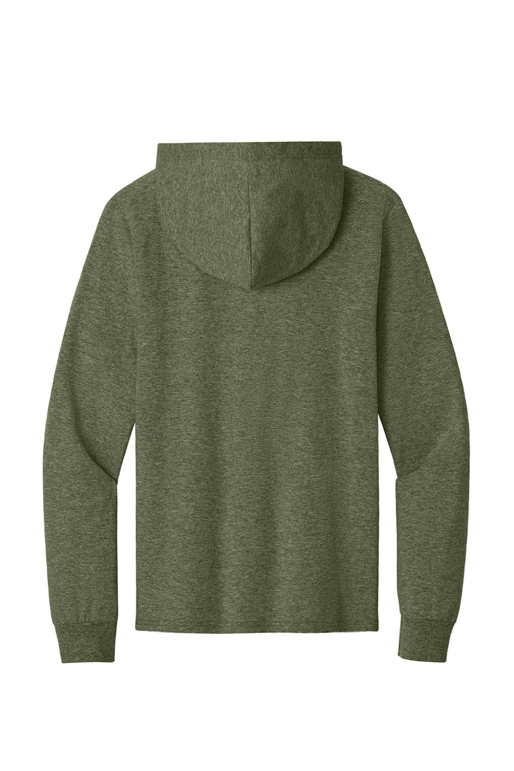 Port & Company PC54H Mens Core Cotton Long Sleeve Hooded T-Shirt Hoodie Heather Olive Drab Green Flat Back