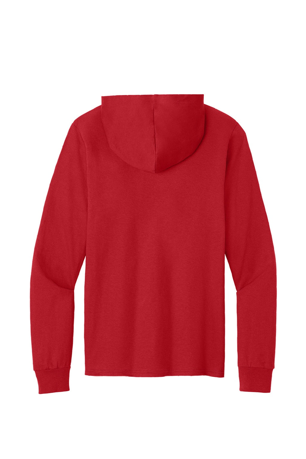 Port & Company PC54H Mens Core Cotton Long Sleeve Hooded T-Shirt Hoodie Red Flat Back