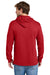 Port & Company PC54H Mens Core Cotton Long Sleeve Hooded T-Shirt Hoodie Red Model Back
