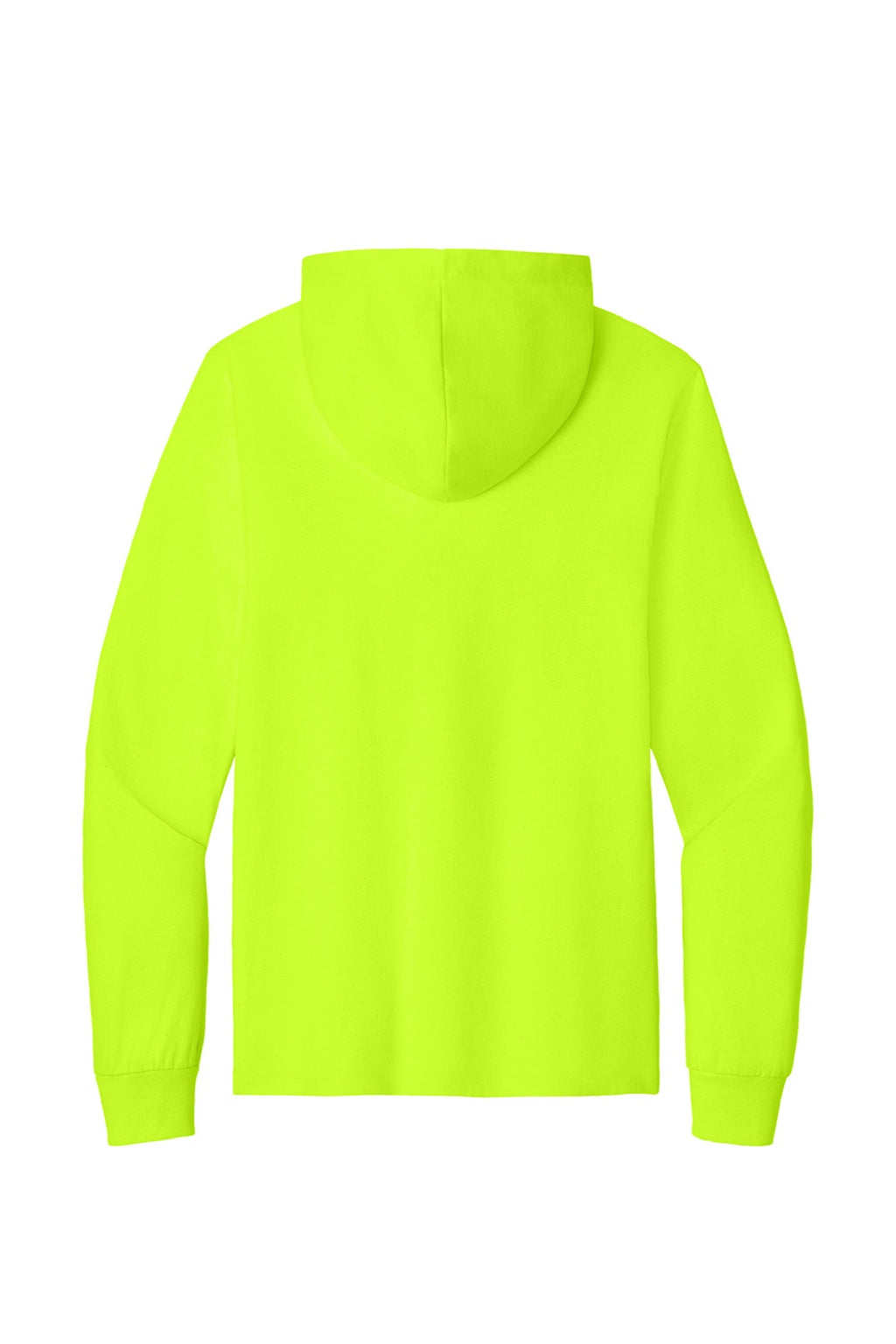Port & Company PC54H Mens Core Cotton Long Sleeve Hooded T-Shirt Hoodie Safety Green Flat Back
