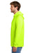 Port & Company PC54H Mens Core Cotton Long Sleeve Hooded T-Shirt Hoodie Safety Green Model Side