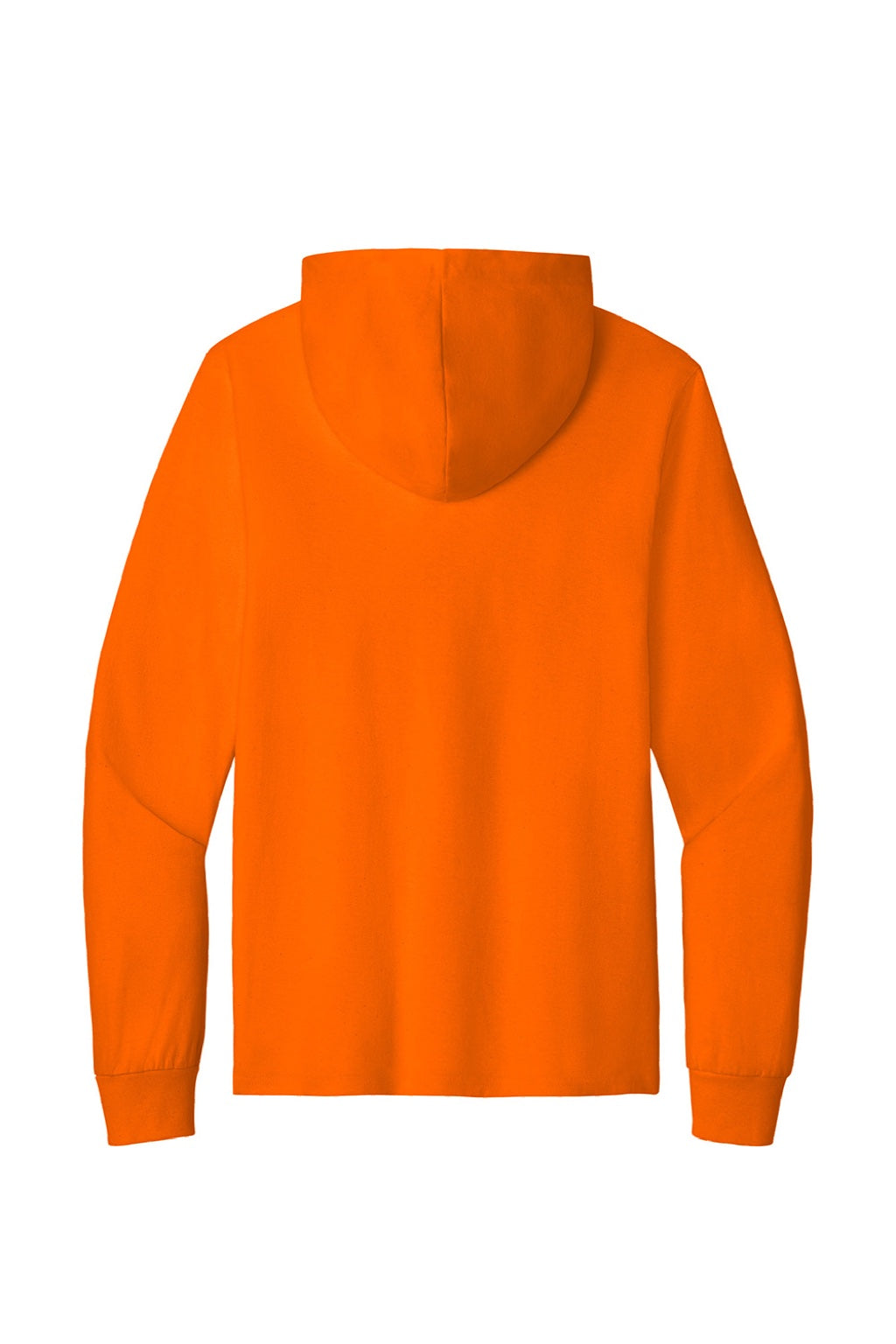 Port & Company PC54H Mens Core Cotton Long Sleeve Hooded T-Shirt Hoodie Safety Orange Flat Back