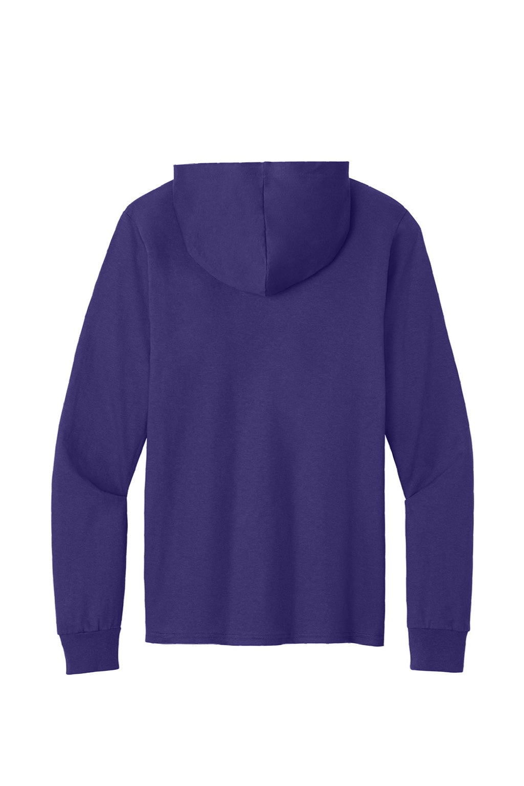 Port & Company PC54H Mens Core Cotton Long Sleeve Hooded T-Shirt Hoodie Team Purple Flat Back