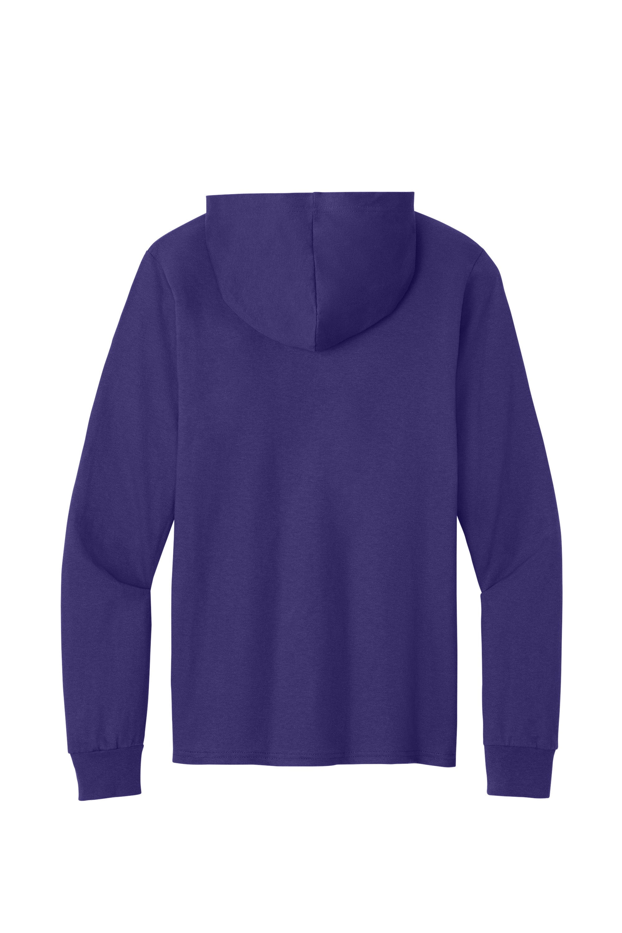 Port & Company PC54H Mens Core Cotton Long Sleeve Hooded T-Shirt Hoodie Team Purple Flat Back