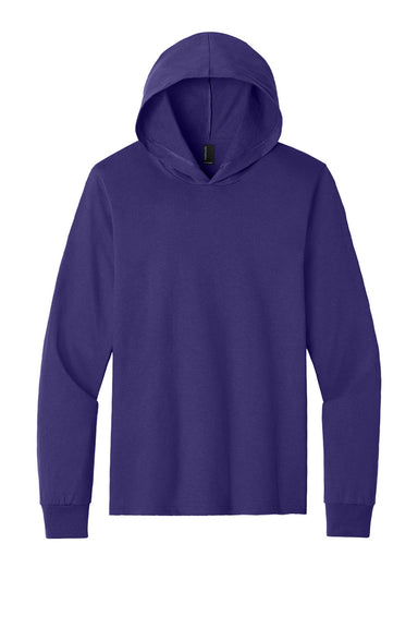 Port & Company PC54H Mens Core Cotton Long Sleeve Hooded T-Shirt Hoodie Team Purple Flat Front