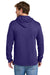Port & Company PC54H Mens Core Cotton Long Sleeve Hooded T-Shirt Hoodie Team Purple Model Back