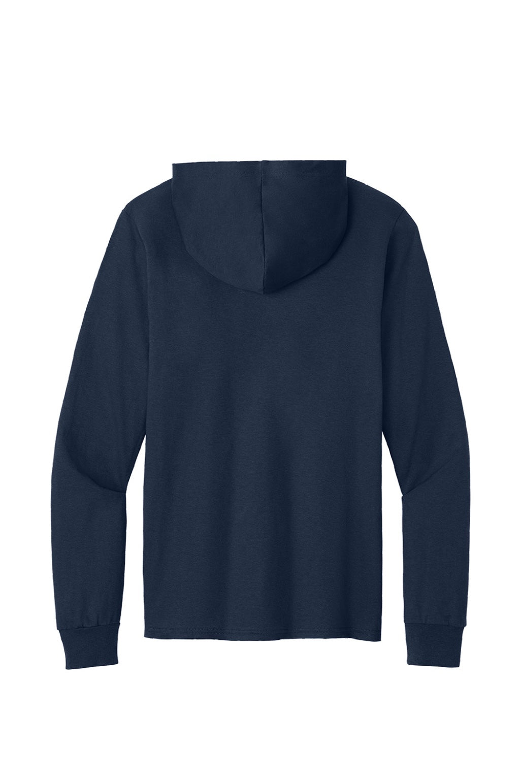 Port & Company PC54H Mens Core Cotton Long Sleeve Hooded T-Shirt Hoodie True Navy Blue Flat Back