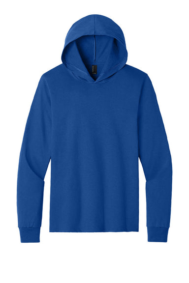 Port & Company PC54H Mens Core Cotton Long Sleeve Hooded T-Shirt Hoodie True Royal Blue Flat Front