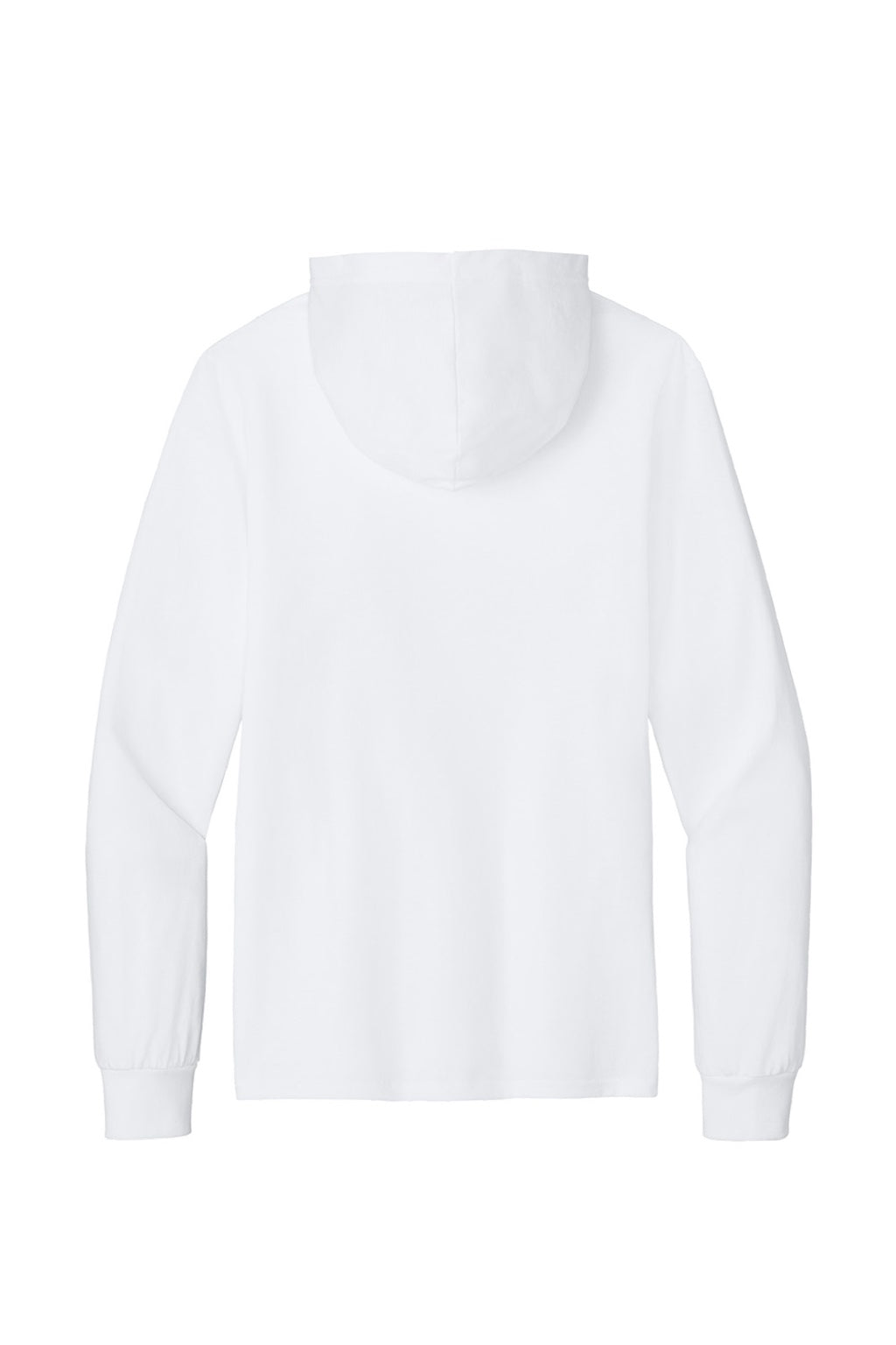 Port & Company PC54H Mens Core Cotton Long Sleeve Hooded T-Shirt Hoodie White Flat Back