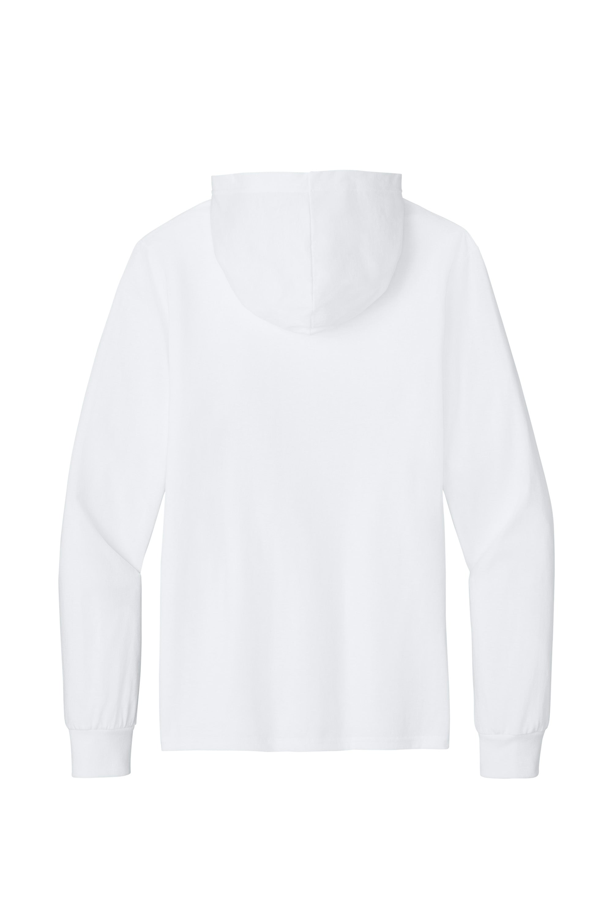 Port & Company PC54H Mens Core Cotton Long Sleeve Hooded T-Shirt Hoodie White Flat Back